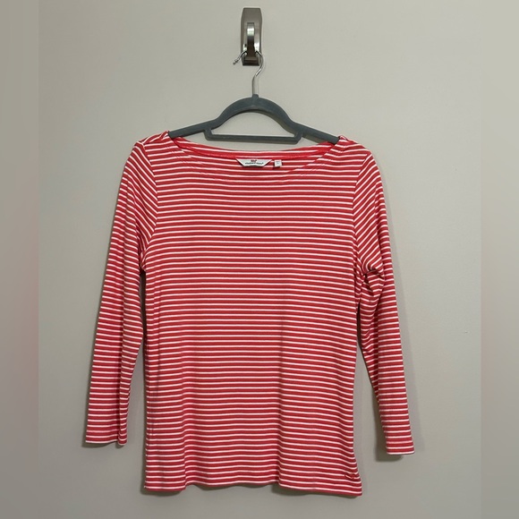 Vineyard Vines Women’s Striped Simple Boatneck 3/4 Sleeve Tee - Size: L - EUC - Picture 2 of 8